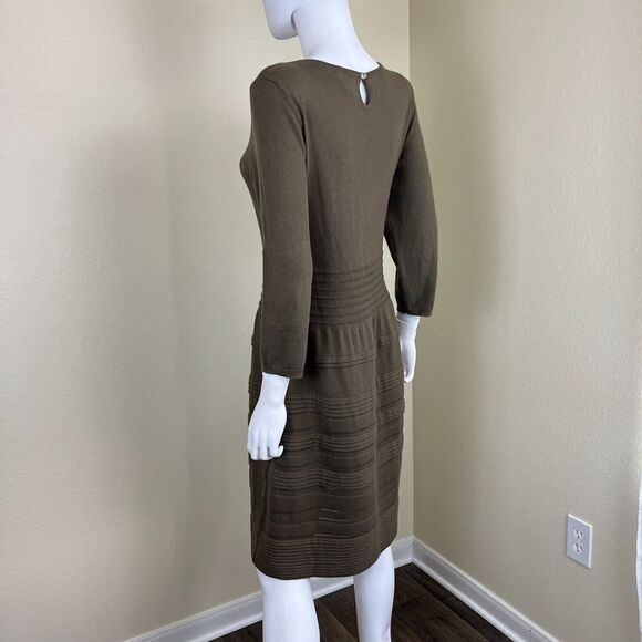 Sundance Women's Size M Sculptured Delight Silk Cotton Sweater Midi Dress Ruffle - Picture 8 of 11